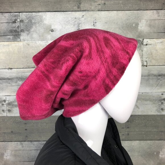 Tie Dye Fleece Neck Warmer: hot pink Wine Swirls, Ski Tube Scarf - Picture 3 of 10